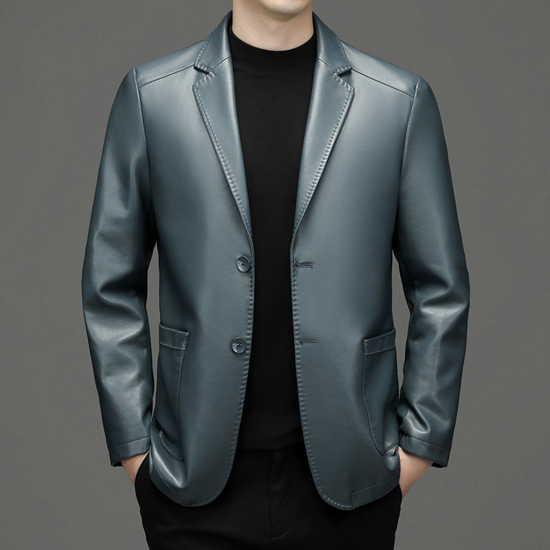 Men'S Fashion Leather Jacket - Nuovi uomini blazer in vera pelle