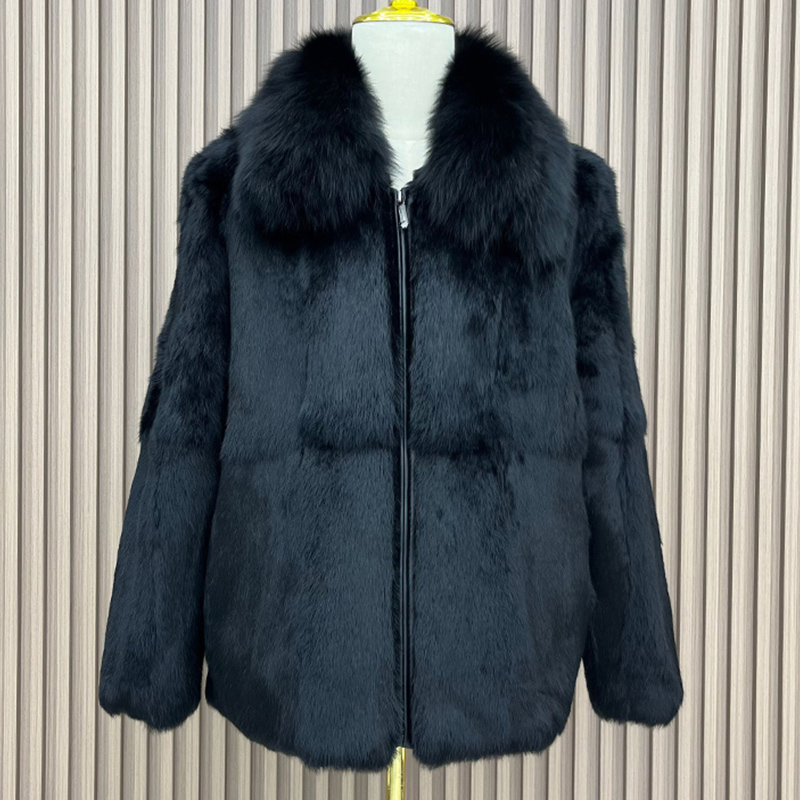 Men'S Fashion Zipper Jacket - Vera Genunie Cappotto di pelliccia di