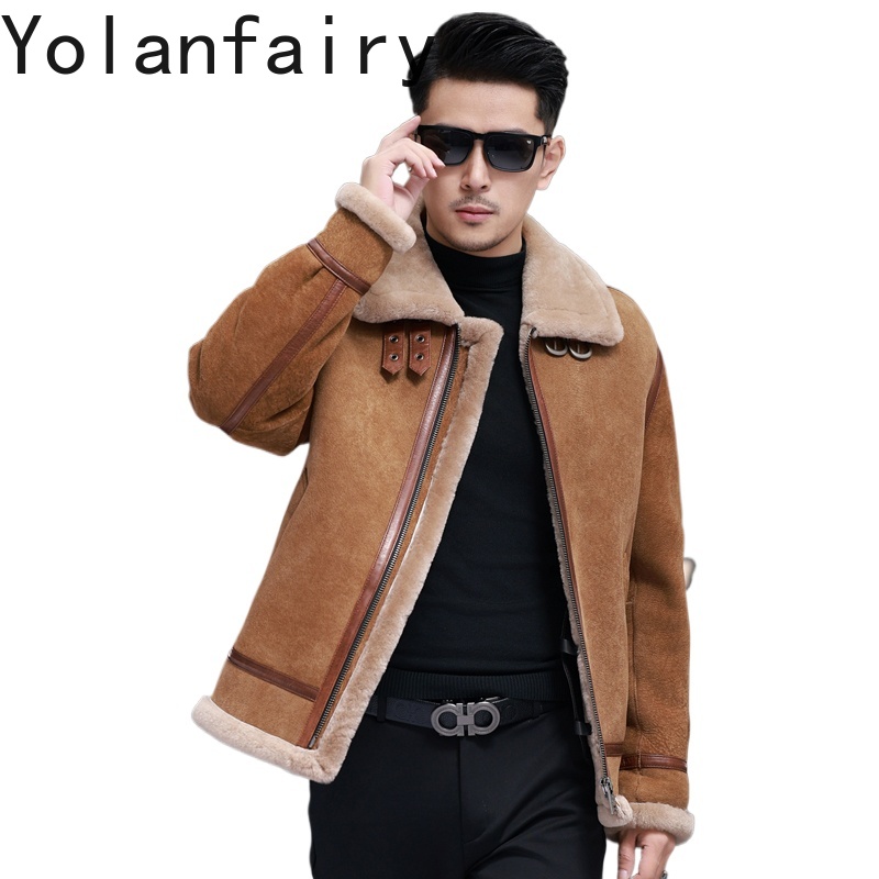 Men'S Fashion Leather Jacket - YOLANFAIRY Giacche in vera pelle di