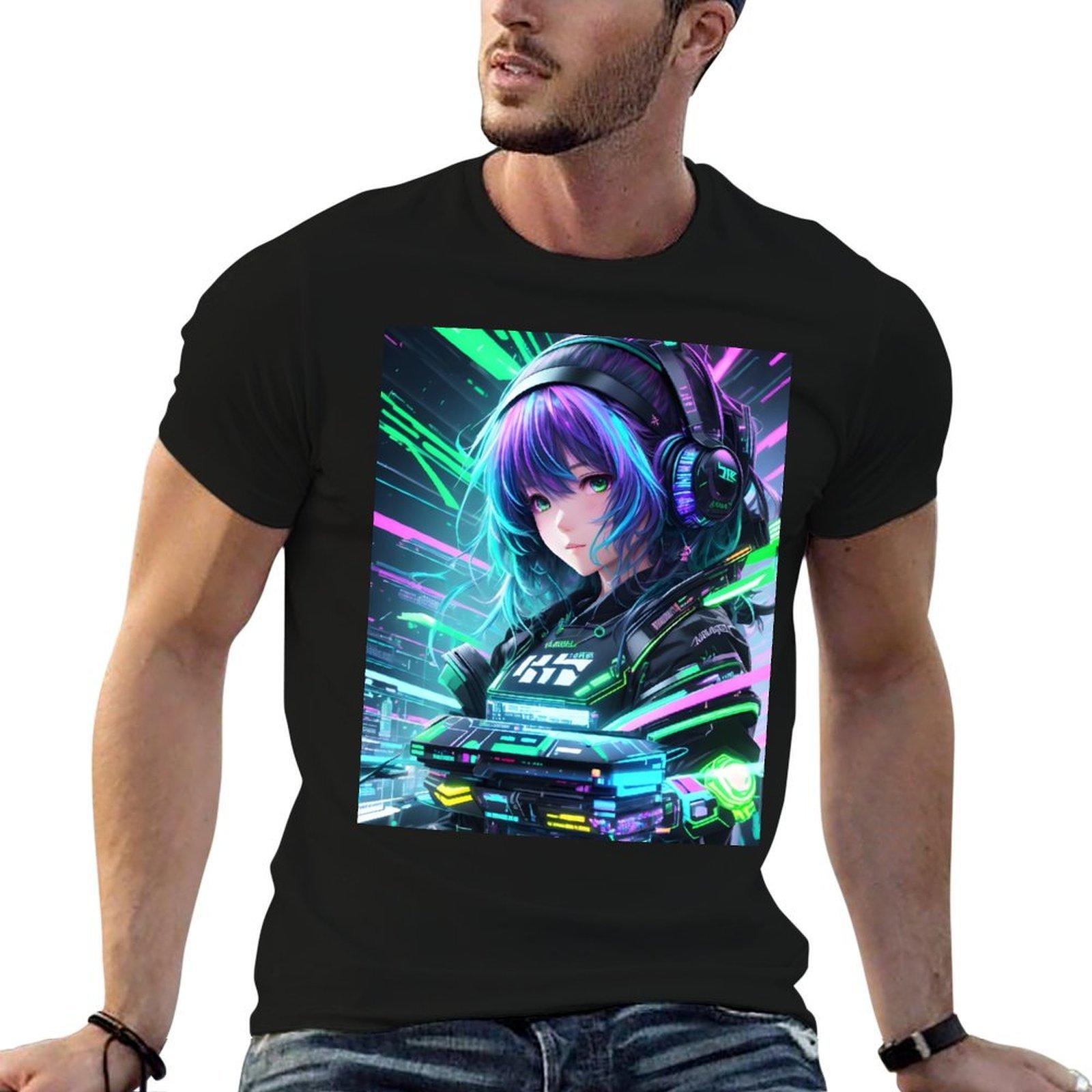 Mens Fashion Hacks - Hacker Girl - T-shirt Cyberpunk Hacking