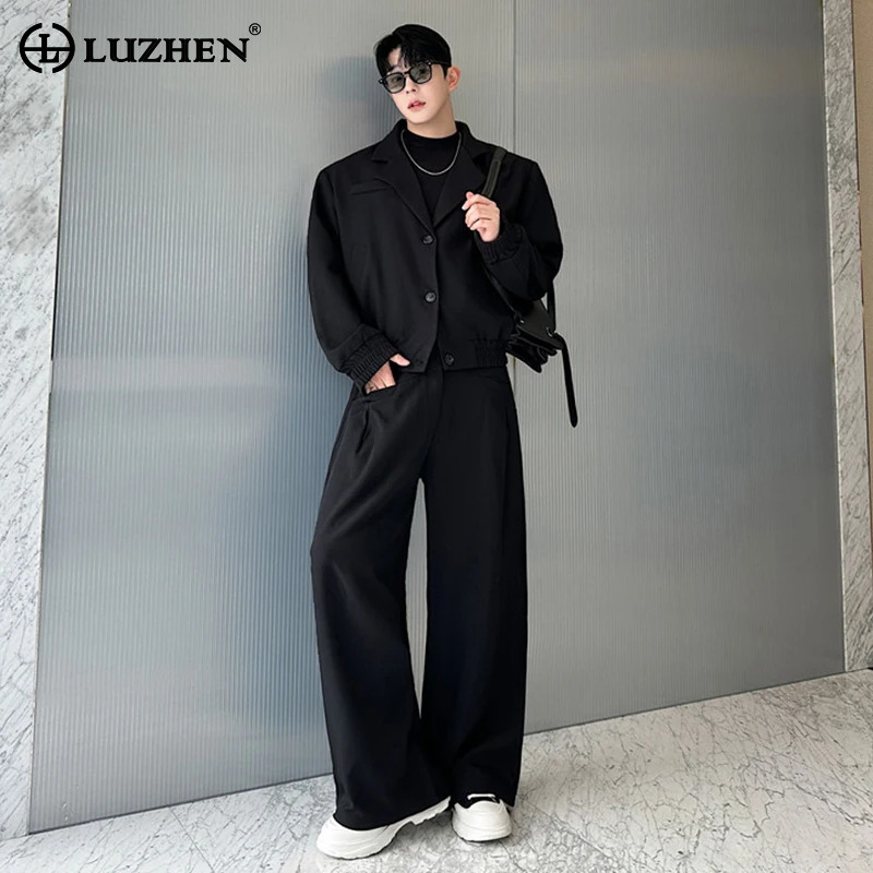 Men'S Fashion Loose Pants - Giacca Casual LUZHEN Spring Blazer Neck