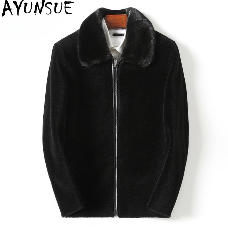 Men'S Fashion Zipper Jacket - AYUNSUE Casual 100% Cappotti di Lana