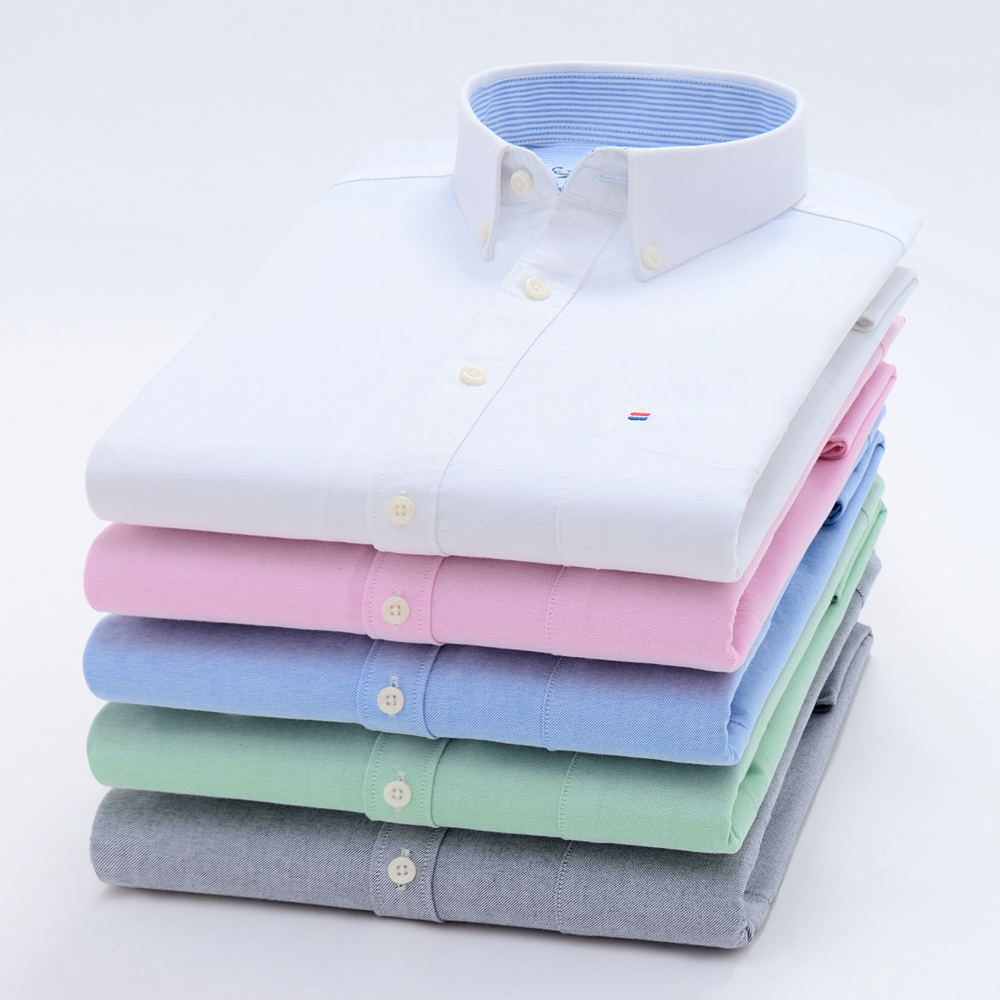 Men'S Fashion Over 60 - Camicie abbottonate a maniche lunghe Oxford