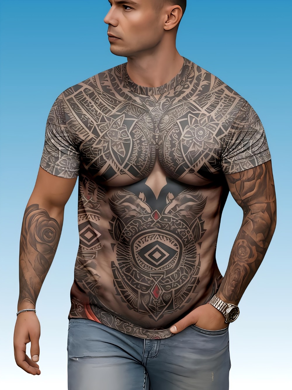 Muscle Tee Workout - T-shirt da uomo sportiva traspirante ad