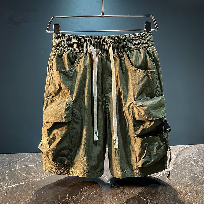 Men'S Fashion Loose Pants - Bermuda cargo da uomo Solid Elastico