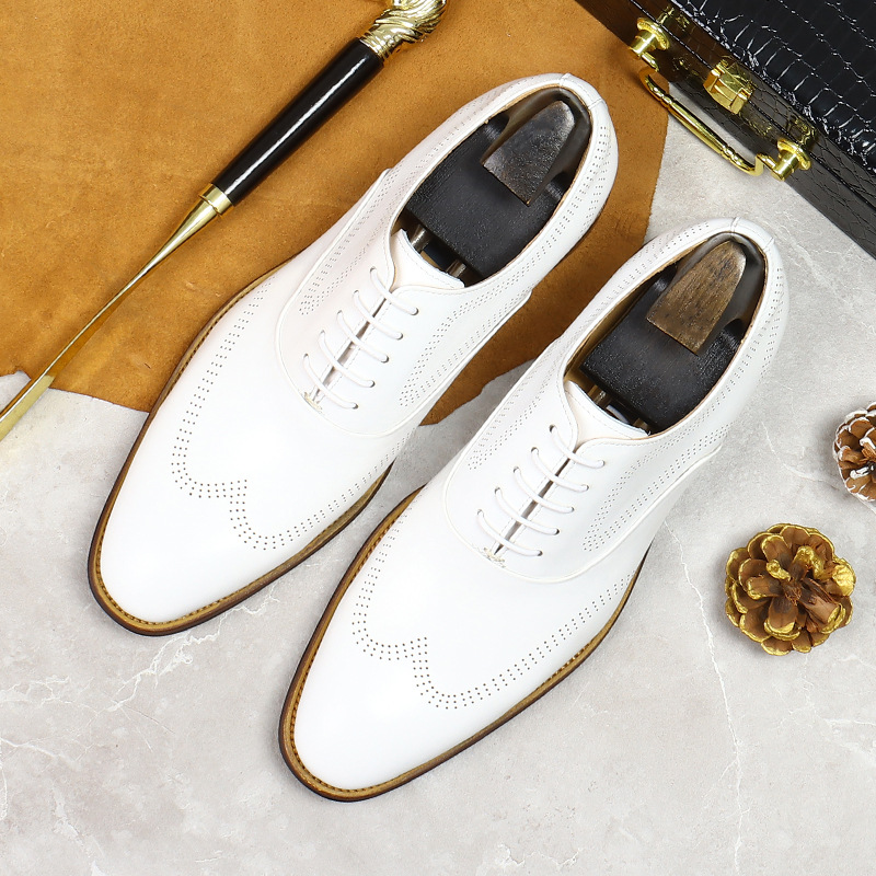 Oxford Shoes Brogue - Scarpe Brogue bianche Concise resistenti all'usura