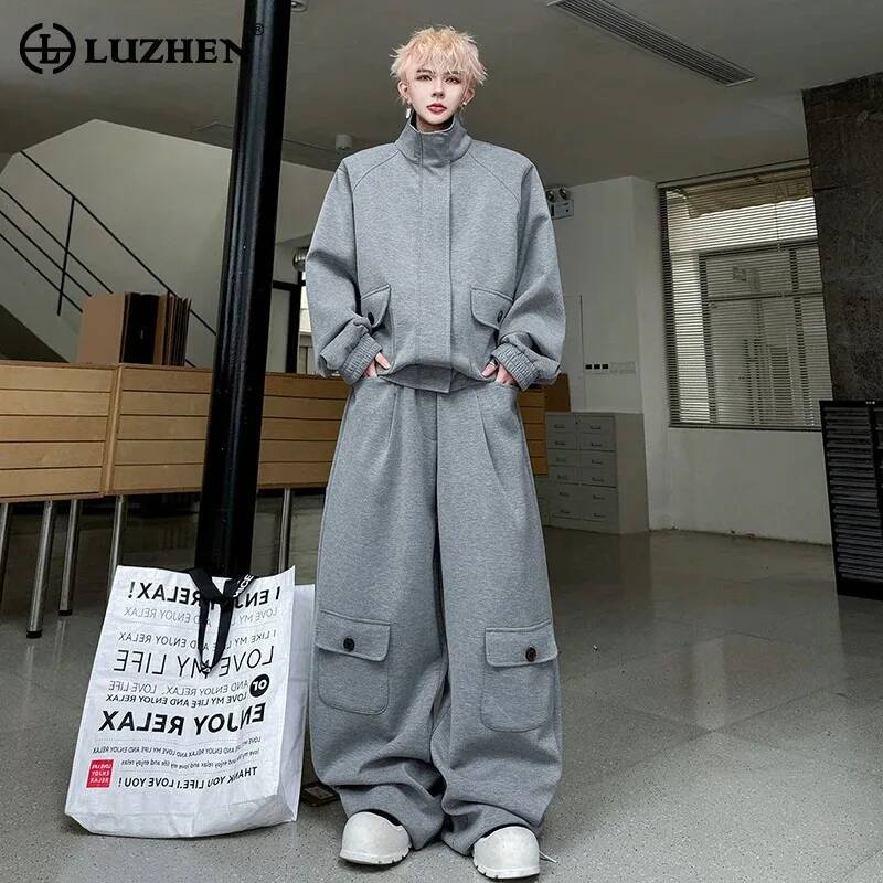 Men'S Fashion Loose Pants - LUZHEN Cardigan Colorato 2026 in Pelle