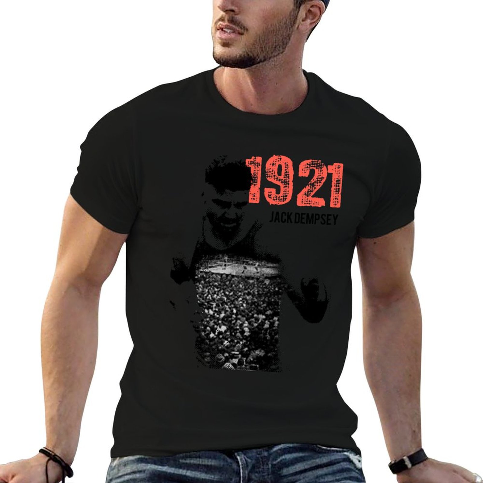 Mens Fashion In The 1920S - Jack Dempsey. Boxe Vintage. T-shirt anni