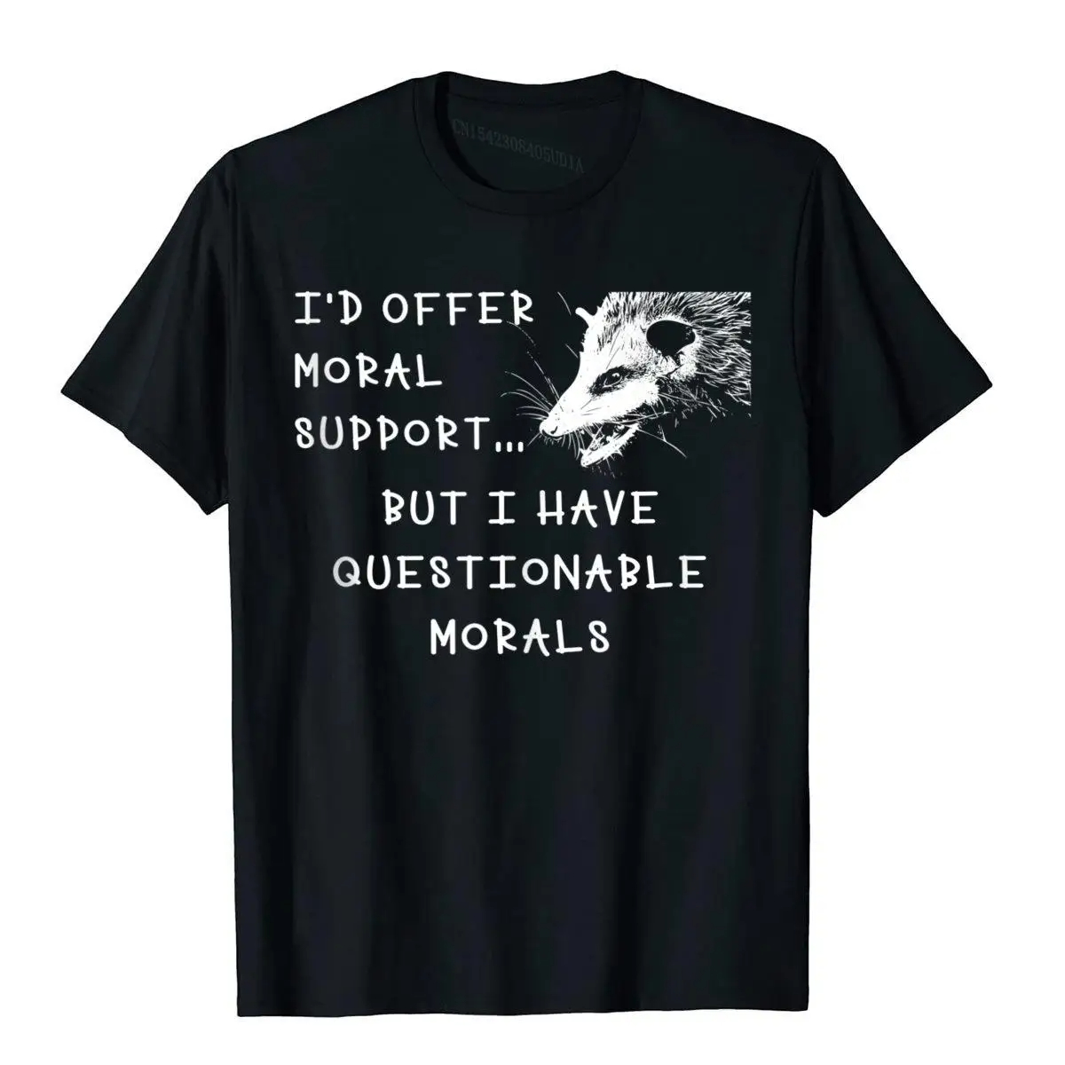 Men'S Fashion Questions - Opossum Meme Questionable Morals T-shirt con