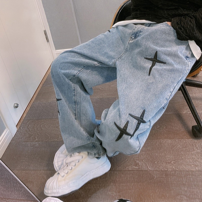 Men'S Fashion With Baggy Jeans - Stampe Jeans Uomo 2023 Nuovo Streetwear
