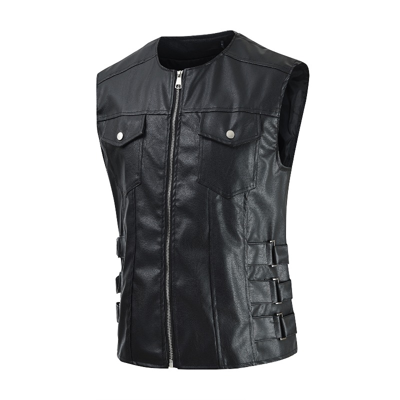 Men'S Fashion Leather Jacket - Giacca Casual da Uomo Stile Coreano