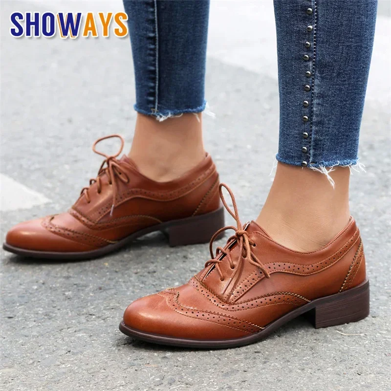 Oxford Shoes Brogue - Scarpe basse inglesi da donna Oxford