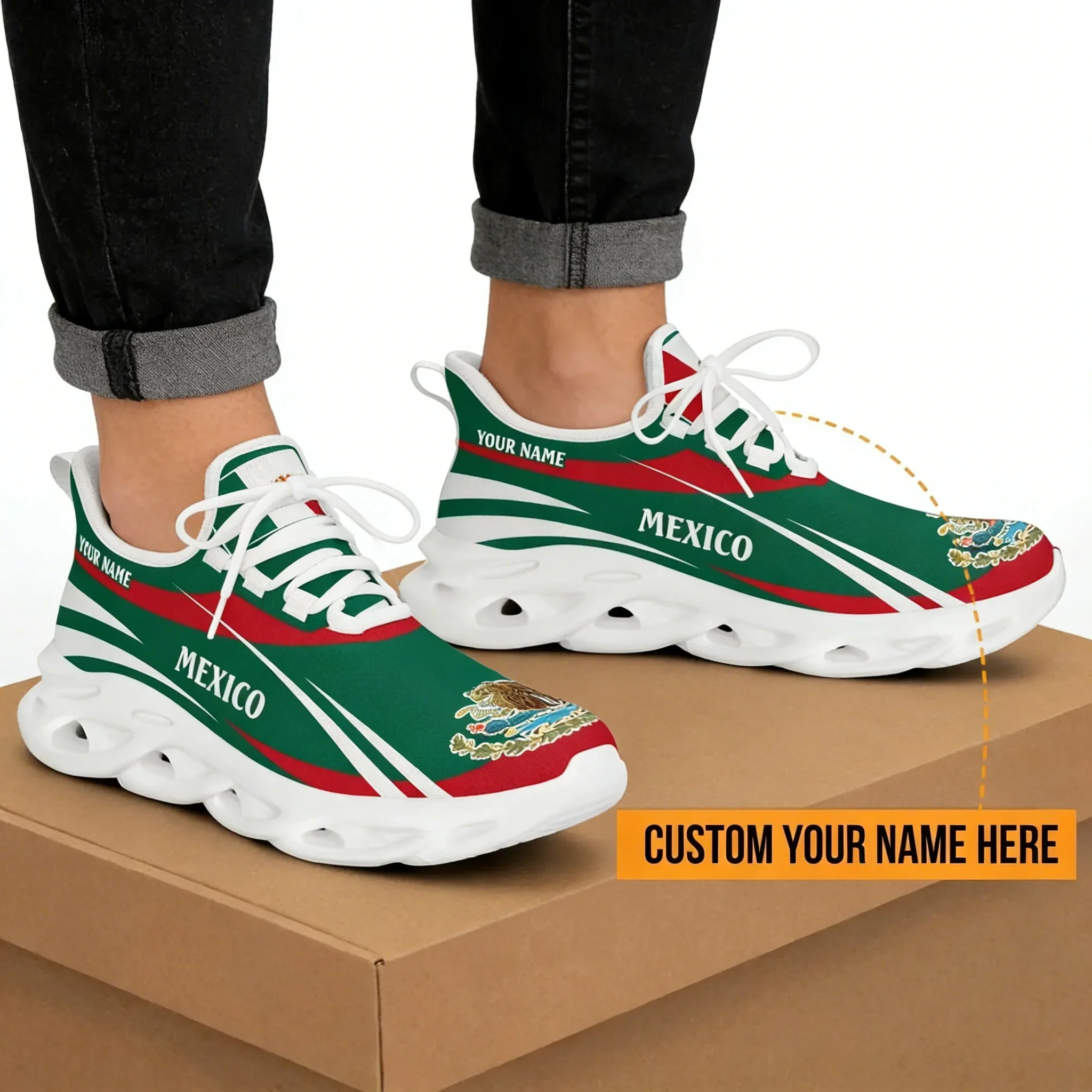 Men'S Fashion Running Shoes - Sneakers da uomo con bandiera messicana