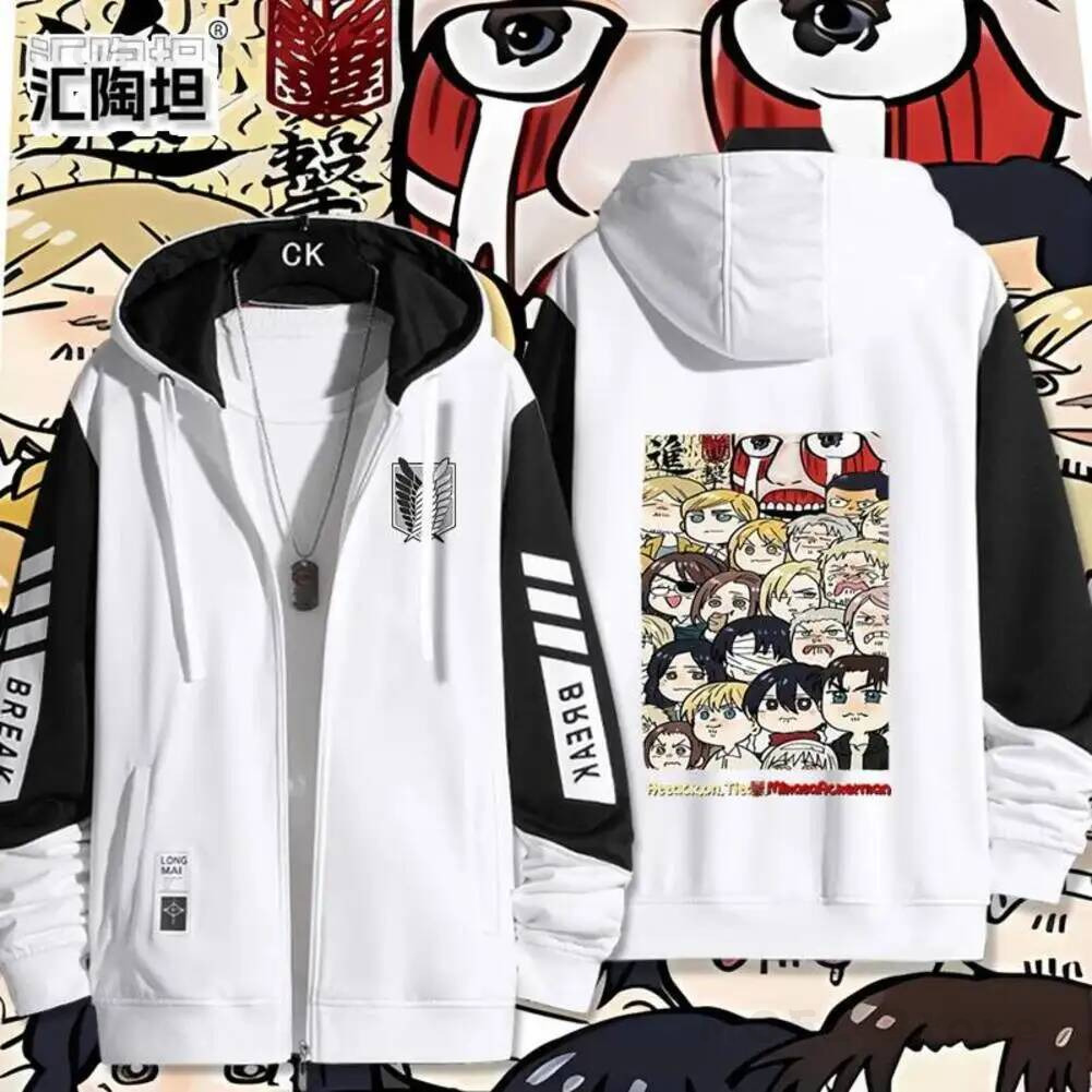 Men'S Fashion Zipper Jacket - Ackerman Levi Mikasa·Ackerman Eren Jaeger Giacca