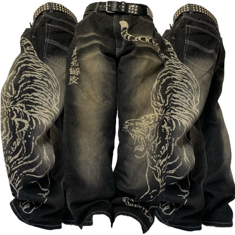 Men'S Fashion With Baggy Jeans - 2025 Moda Nuovo modello oversize Stampa