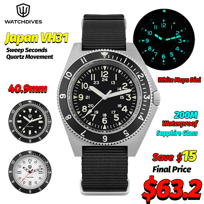 Mens Fashion Watch - Watchdives WD1972 Orologio al quarzo Zaffiro