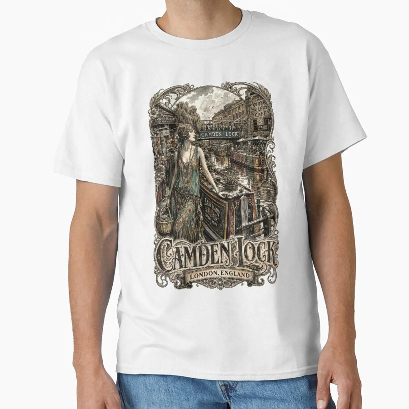 Mens Fashion In The 1920S - T-shirt Vintage Camden Lock Londra Inghilterra