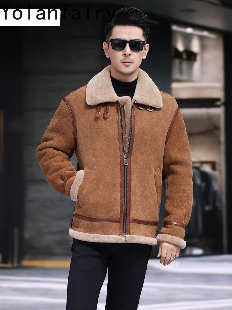 YOLANFAIRY Giacche in vera pel - Men'S Fashion Leather Jacket recensione e prezzo