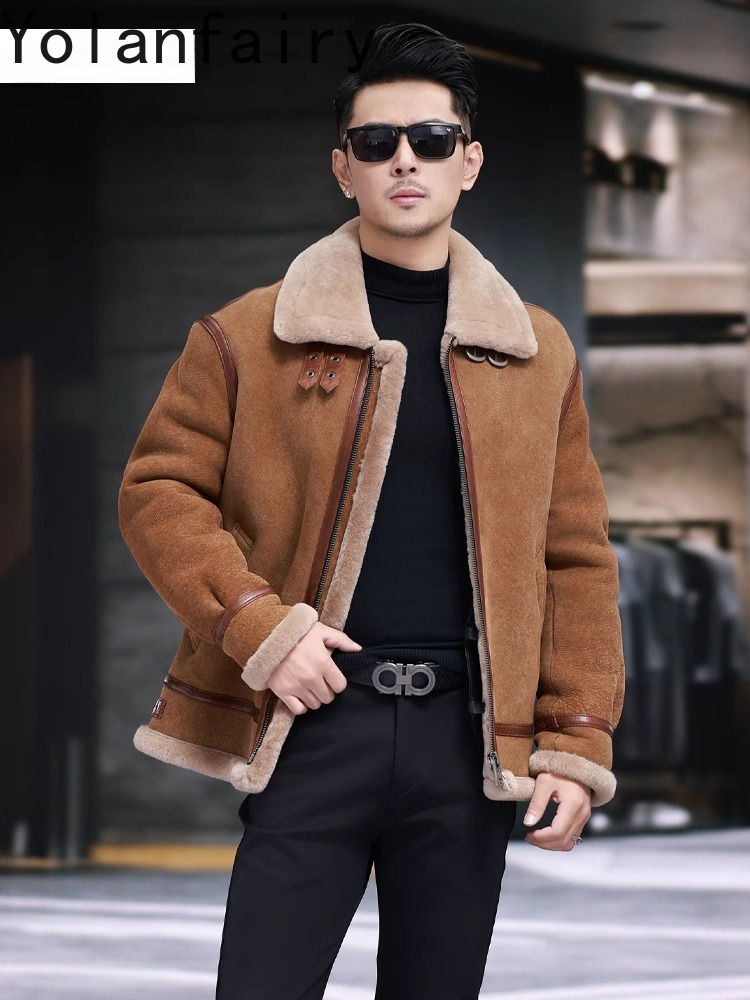 YOLANFAIRY Giacche in vera pel - Men'S Fashion Leather Jacket recensione e prezzo