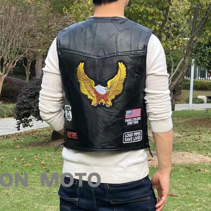 NUOVO Gilet da Moto per Uomo,  - Men'S Fashion Leather Jacket recensione e prezzo