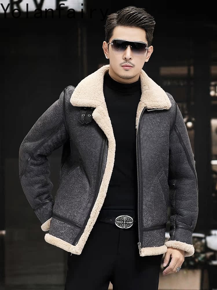 YOLANFAIRY Giacche in vera pel - Men'S Fashion Leather Jacket recensione e prezzo