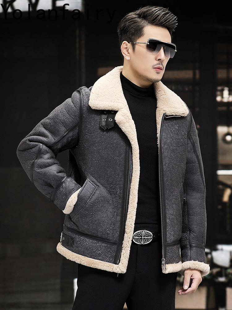 YOLANFAIRY Giacche in vera pel - Men'S Fashion Leather Jacket recensione e prezzo