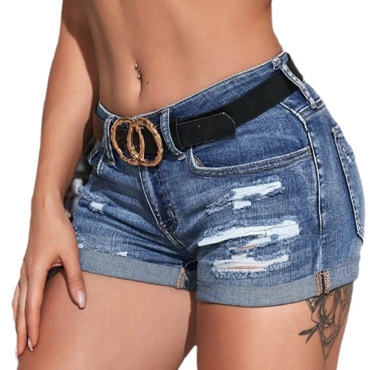 Shorts in denim lavato a vita  - Skinny Jeans Ripped recensione e prezzo