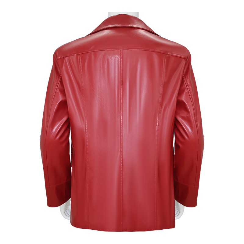 Giacca in Pelle Rossa da Uomo, - Men'S Fashion Leather Jacket recensione e prezzo
