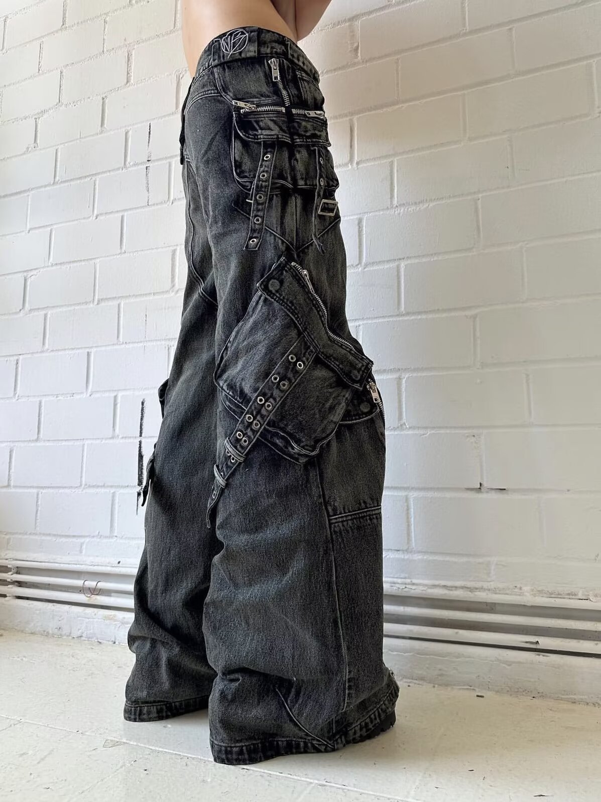 Y2K Nero Gotico Punk Multi-tas - Men'S Fashion With Baggy Jeans recensione e prezzo