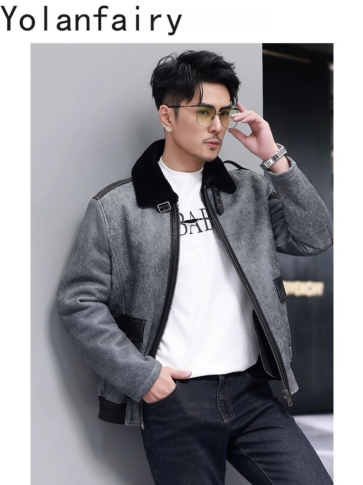 YOLANFAIRY Breve Cappotto di P - Men'S Fashion Leather Jacket recensione e prezzo