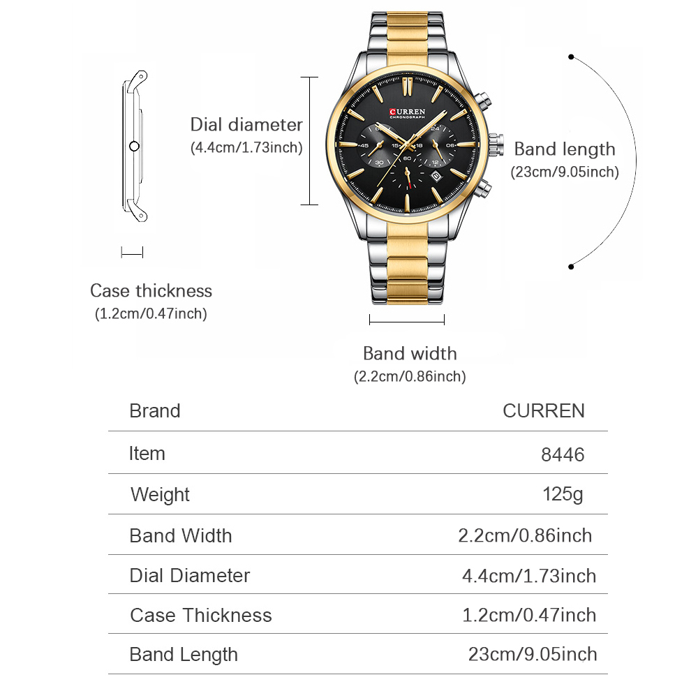 CURREN Casual Quarzo Crono Oro - Mens Fashion Watch recensione e prezzo