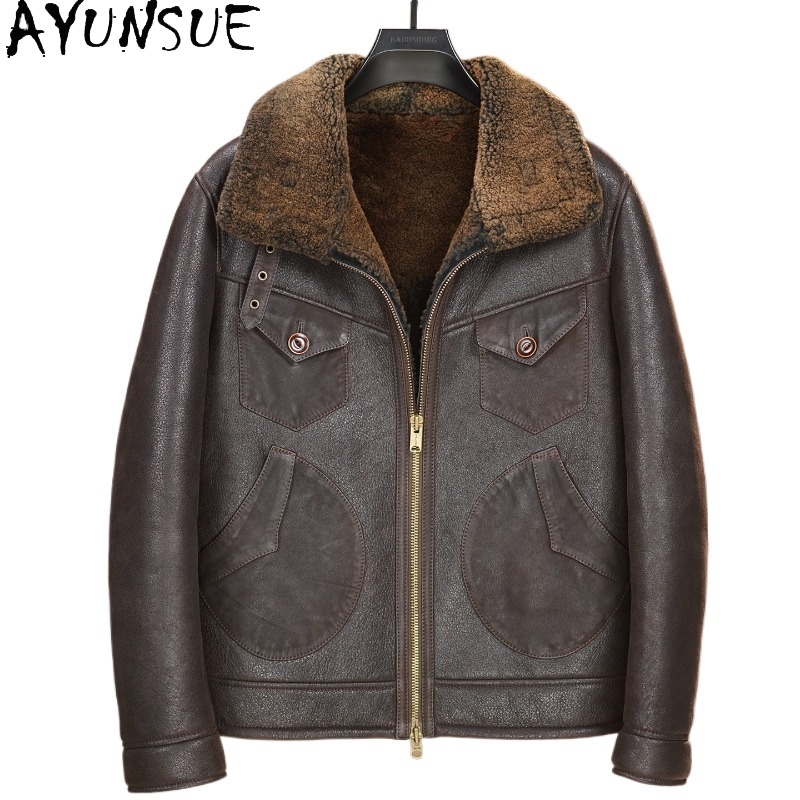 AYUNSUE Cappotto in Pelliccia  - Men'S Fashion Leather Jacket recensione e prezzo