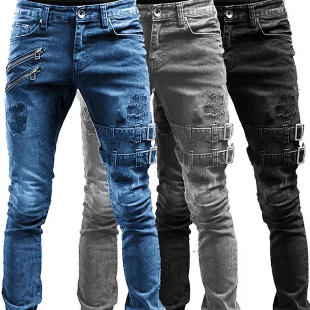 Retro Moto Biker Jeans elastic - Skinny Jeans Ripped recensione e prezzo