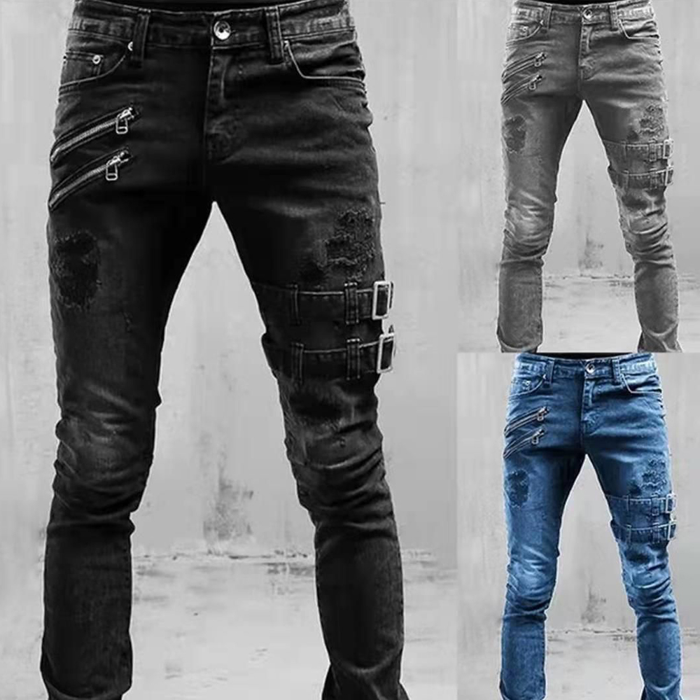 Retro Moto Biker Jeans elastic - Skinny Jeans Ripped recensione e prezzo